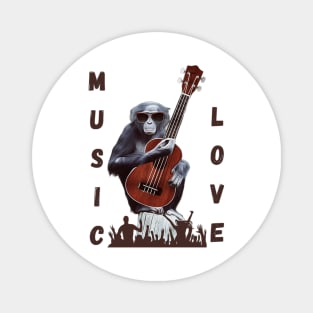 monkey music love dance guitar Magnet